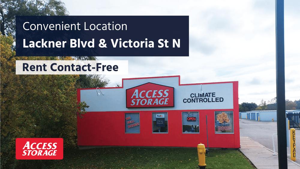 La succursale Access Storage – Kitchener Est, située au 1545, rue Victoria Nord, a la solution d’entreposage qu’il vous faut. Réservez dès aujourd’hui!